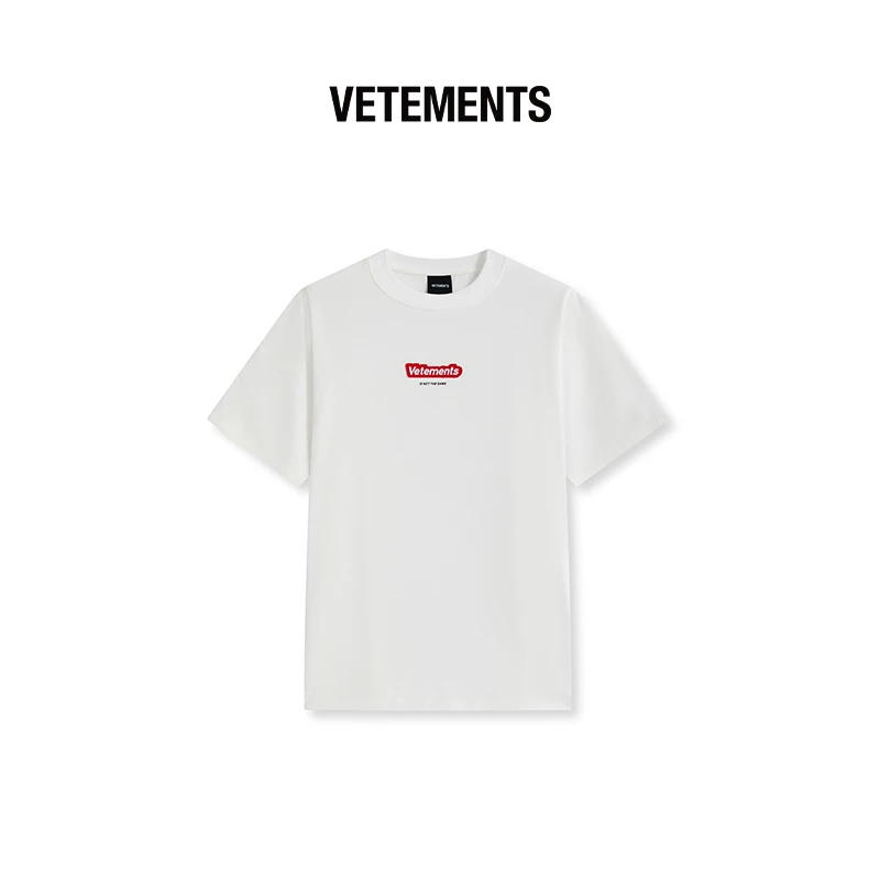 VETEMENTS新款男女美式硅胶LOGO升级重磅高克重短袖T恤65352006