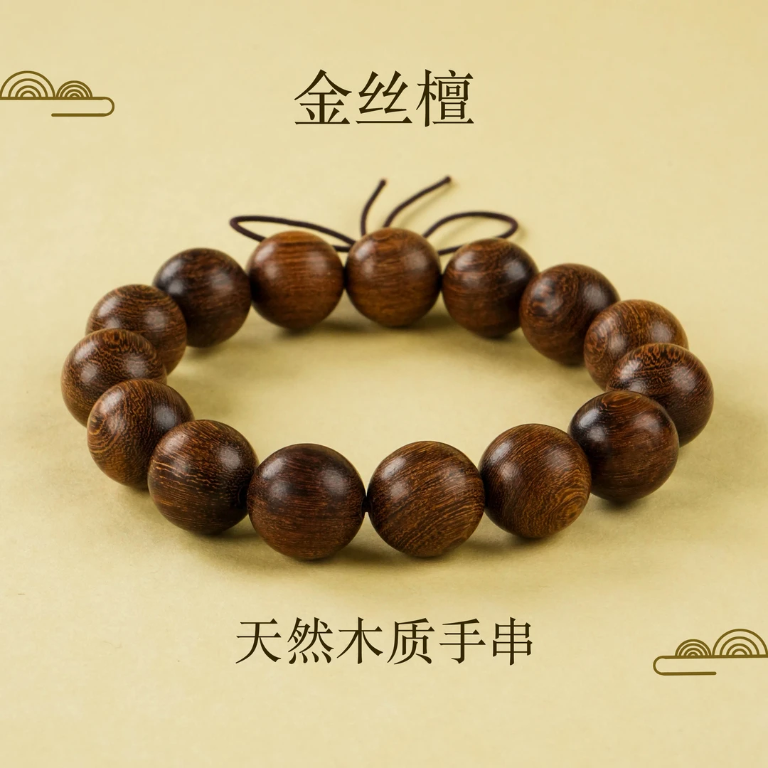 SC-115 金丝檀手串 珠径约15mm