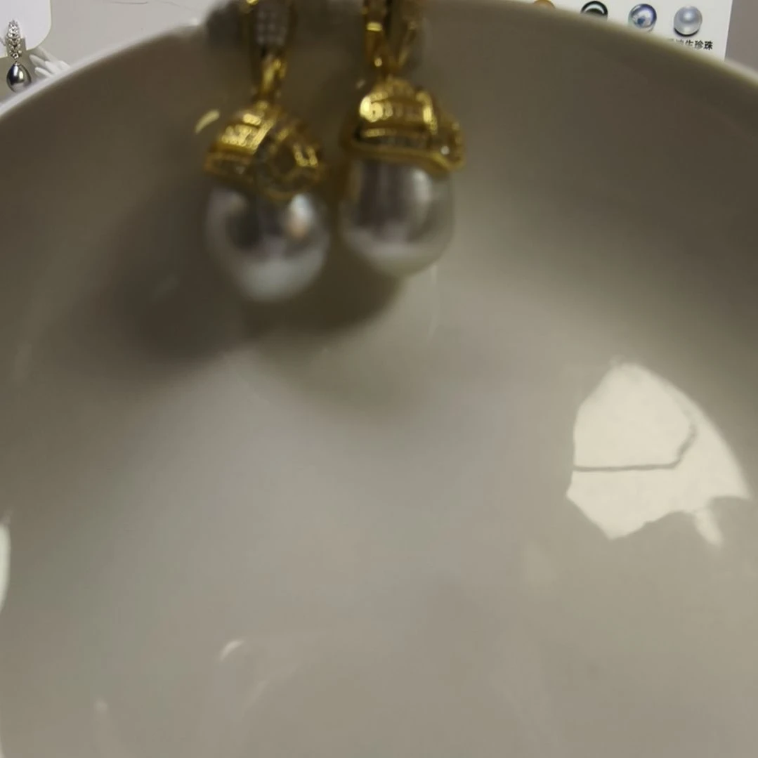 银S925镶嵌耳饰海水珍珠