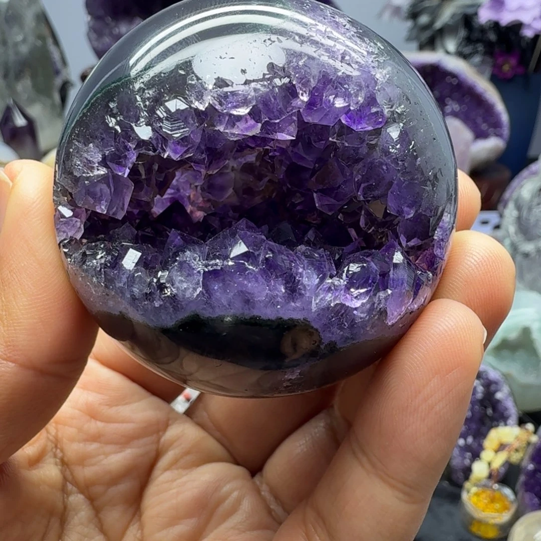 未镶嵌紫晶摆件开口笑