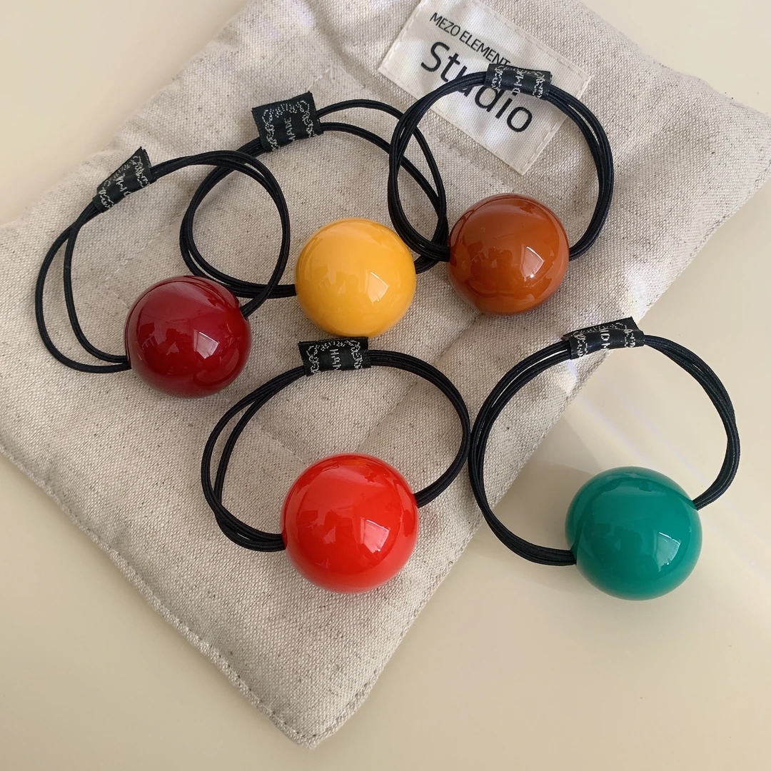 糖果系韩版大号圆球发绳百搭头绳女高弹力扎头皮筋马尾绳简约发圈