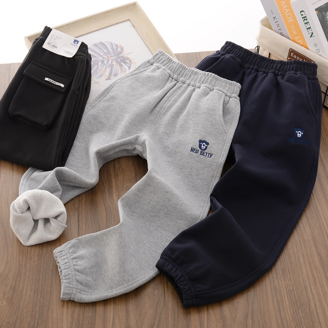 XZ227童装25春季新款儿童毛圈卫裤中大童休闲长裤纯棉吸汗百搭