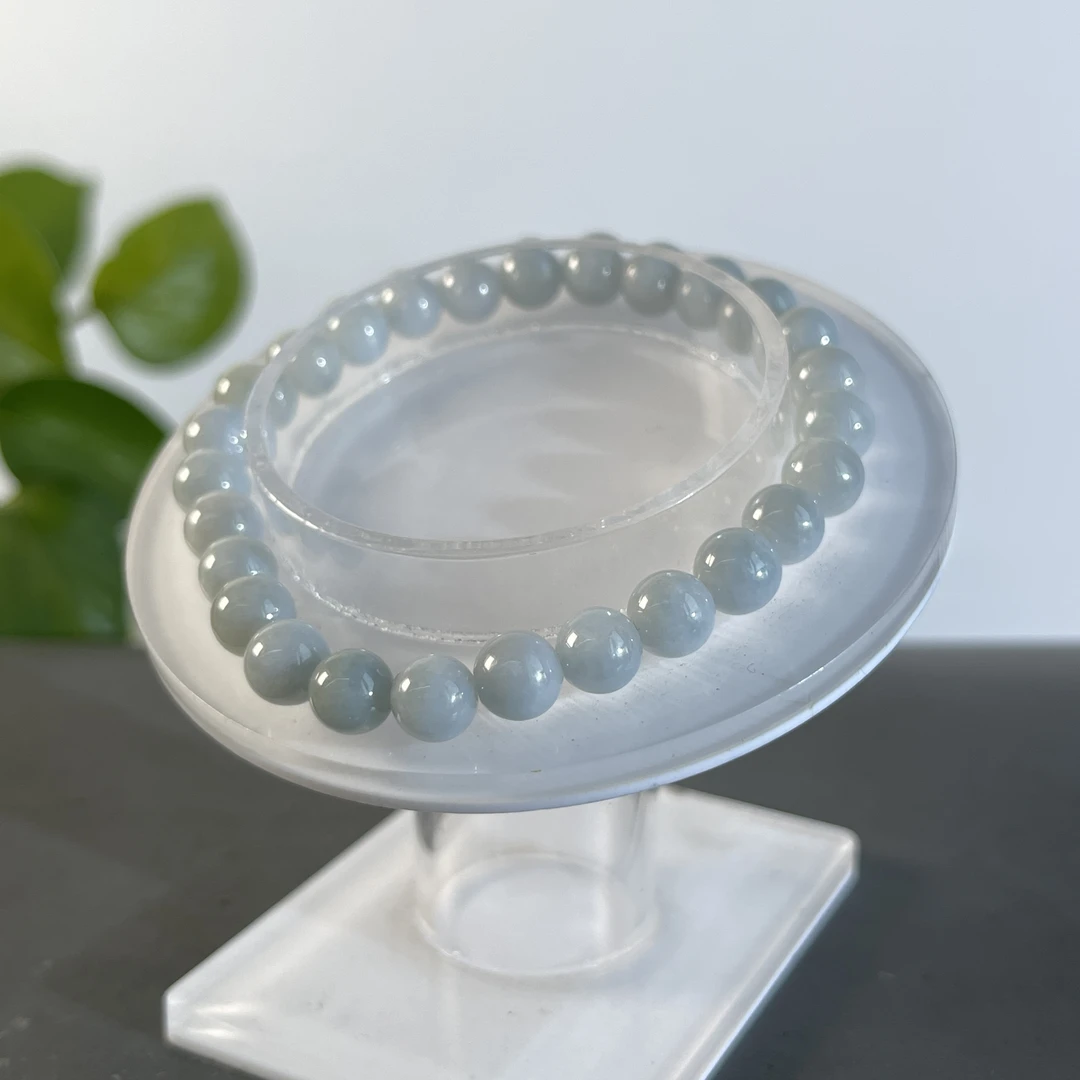 JXW01-010  天然缅甸A货翡翠  翡翠手串