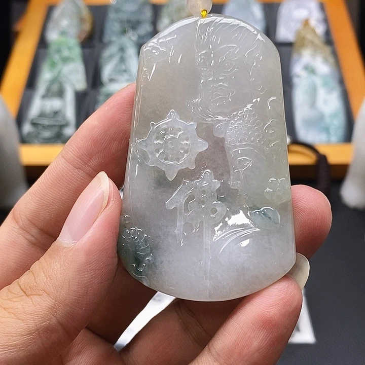 翡翠未镶嵌吊坠(不含链)浅*挂件