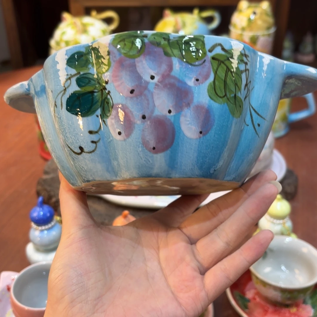 景德镇手绘高温釉下彩陶瓷茶具