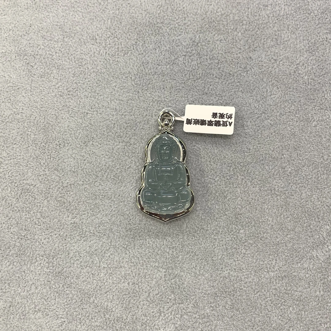 A货翡翠镶嵌简约观音