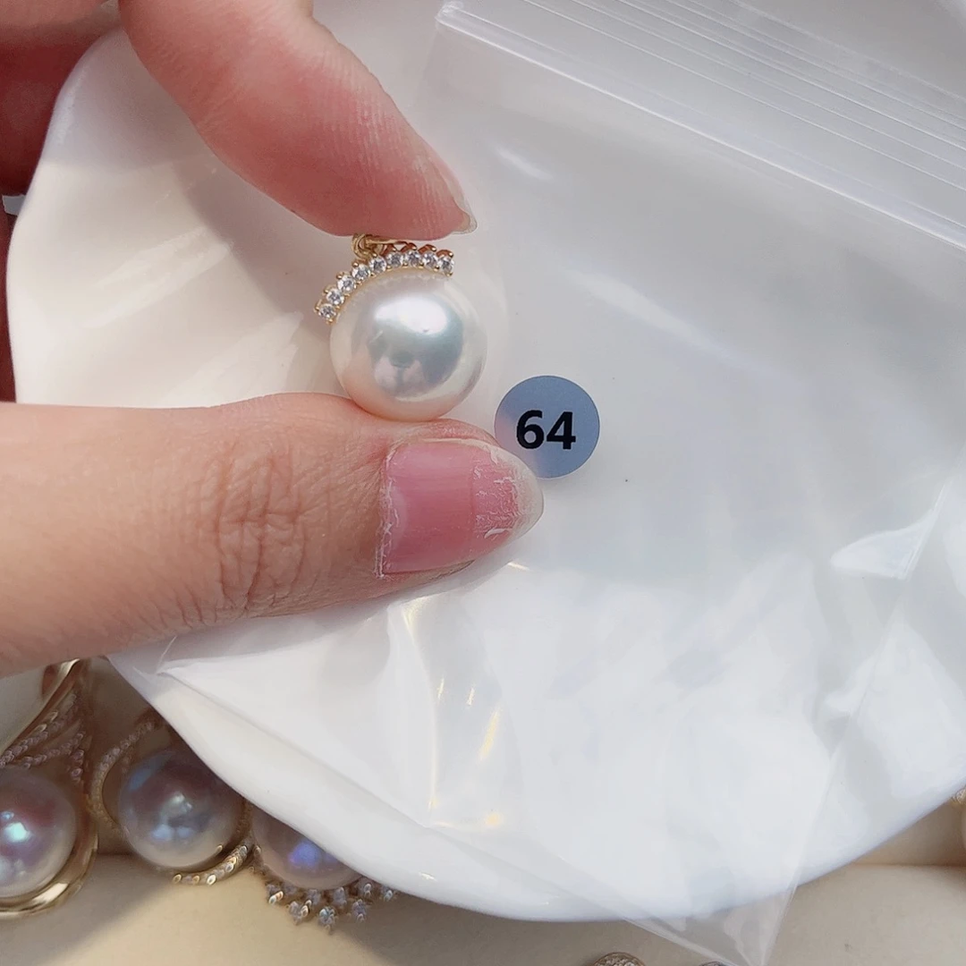 银S925镶嵌淡水珍珠耳饰