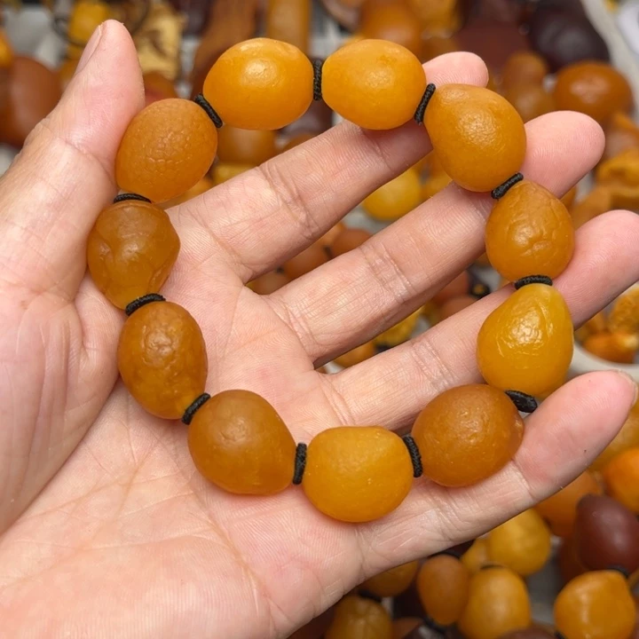 裸石琥珀未镶嵌天然蜜蜡手串