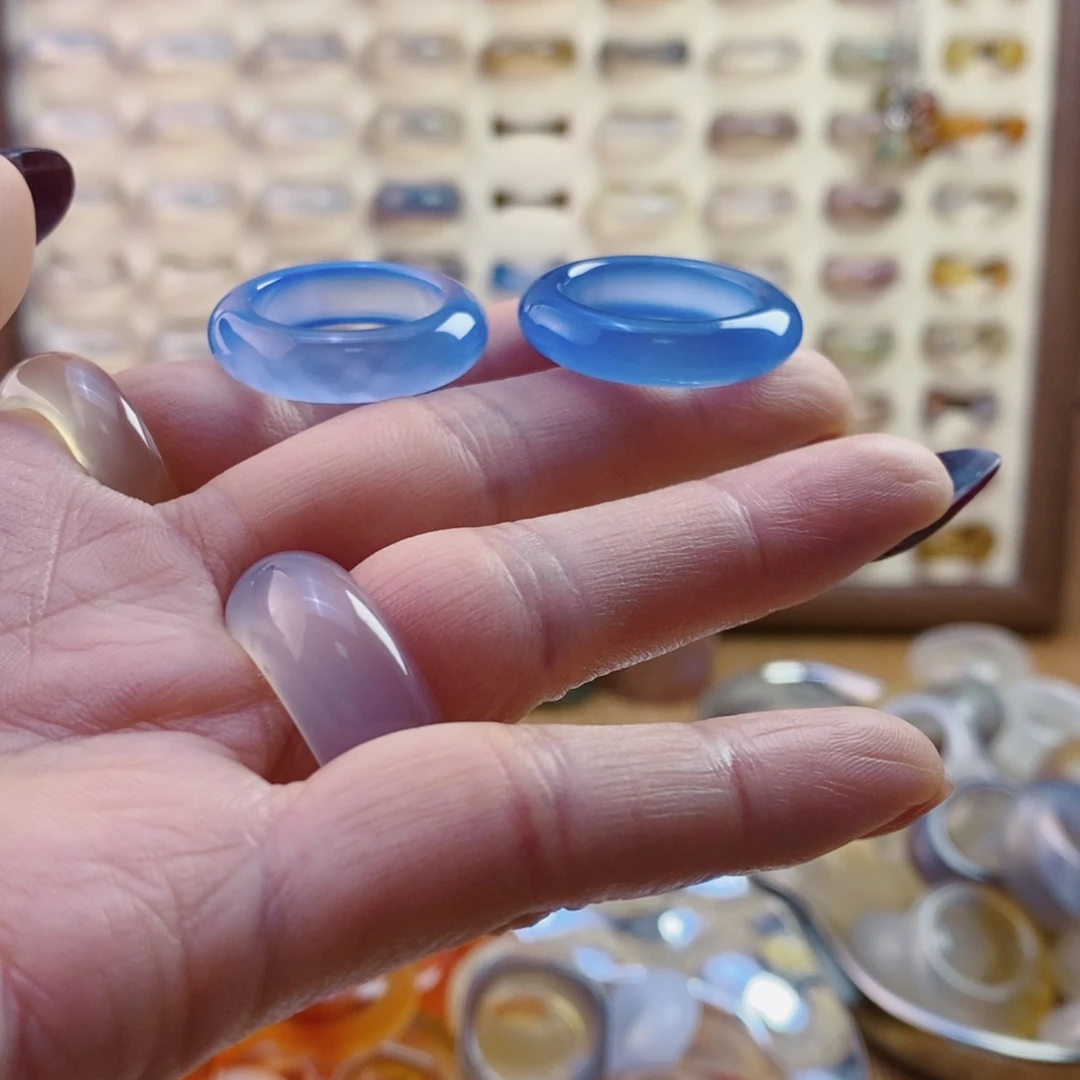 玛瑙/玉髓戒指未镶嵌降***璃