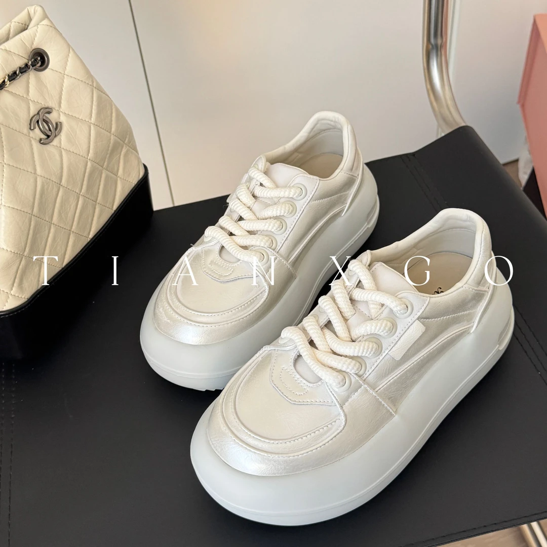 TIANXGO | 25new 厚底面包鞋娃娃头松糕鞋百搭休闲厚底潮鞋