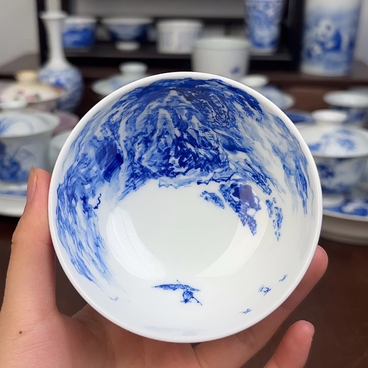 杯子手工手绘山水杯子