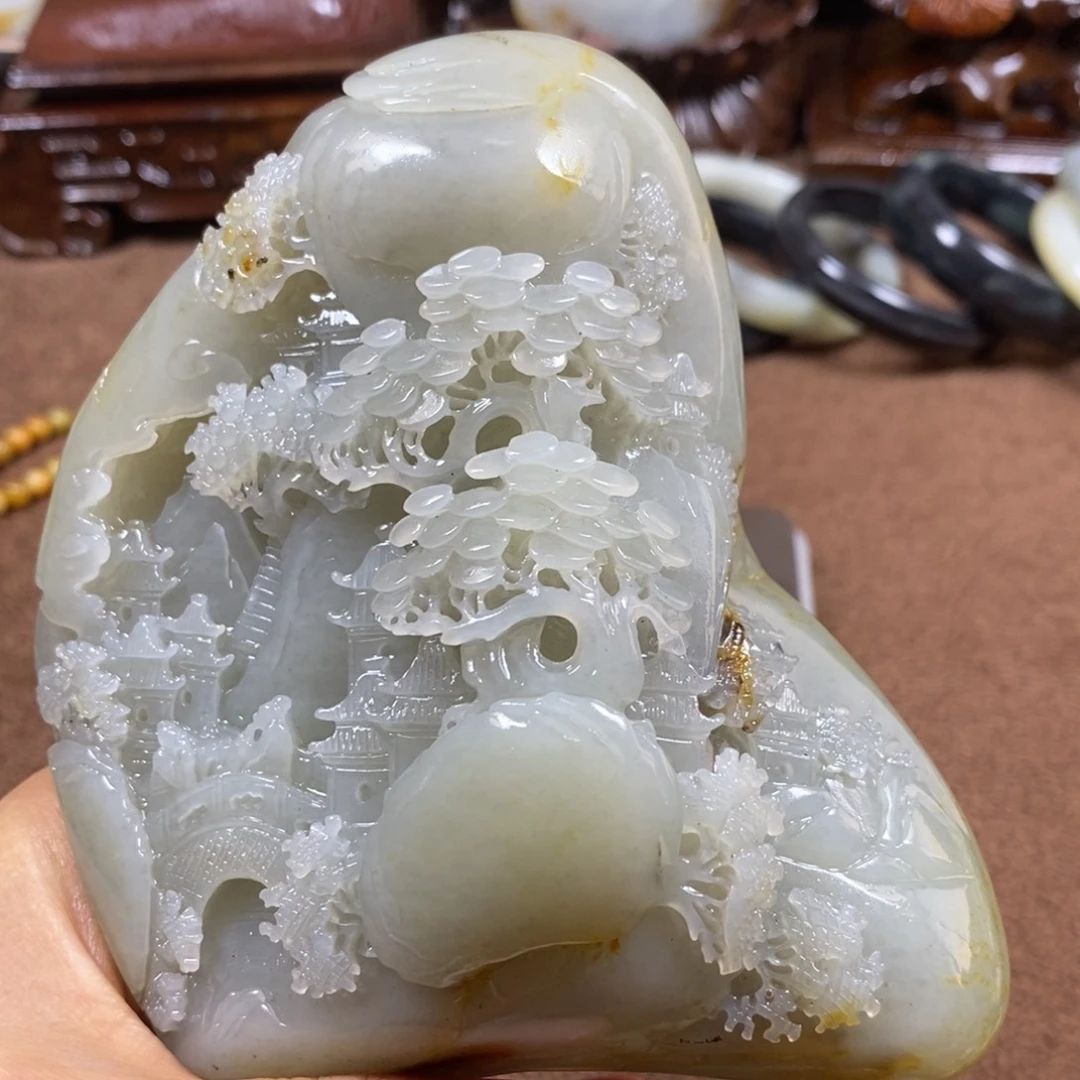 和田玉未镶嵌摆件