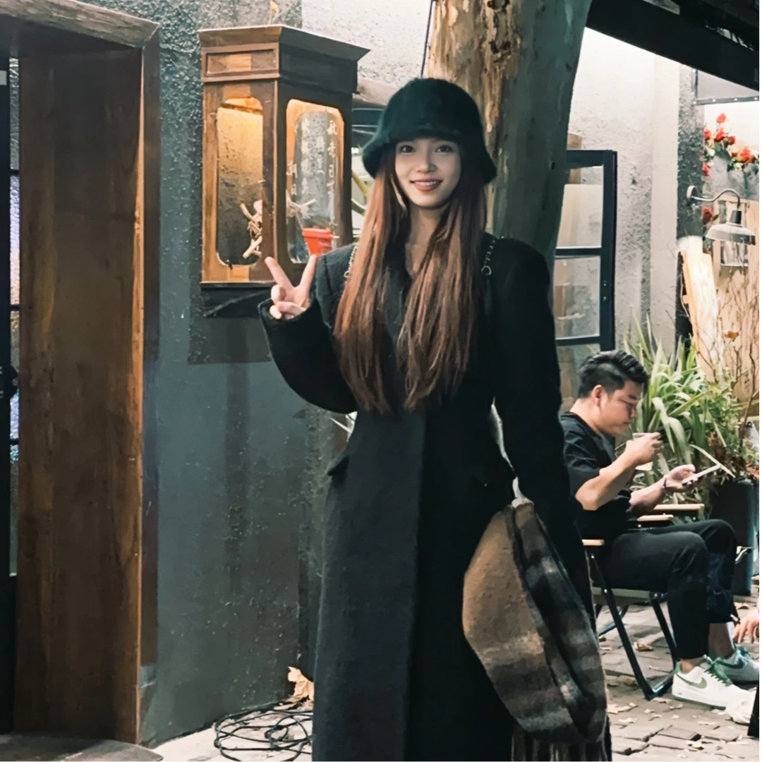 韩版保暖气质网红黑天鹅秋冬大衣中长款2310XHDY0106