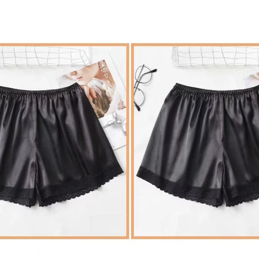 夏季薄款冰丝蕾丝边宽松女款防走光可外穿安全裤短裤
