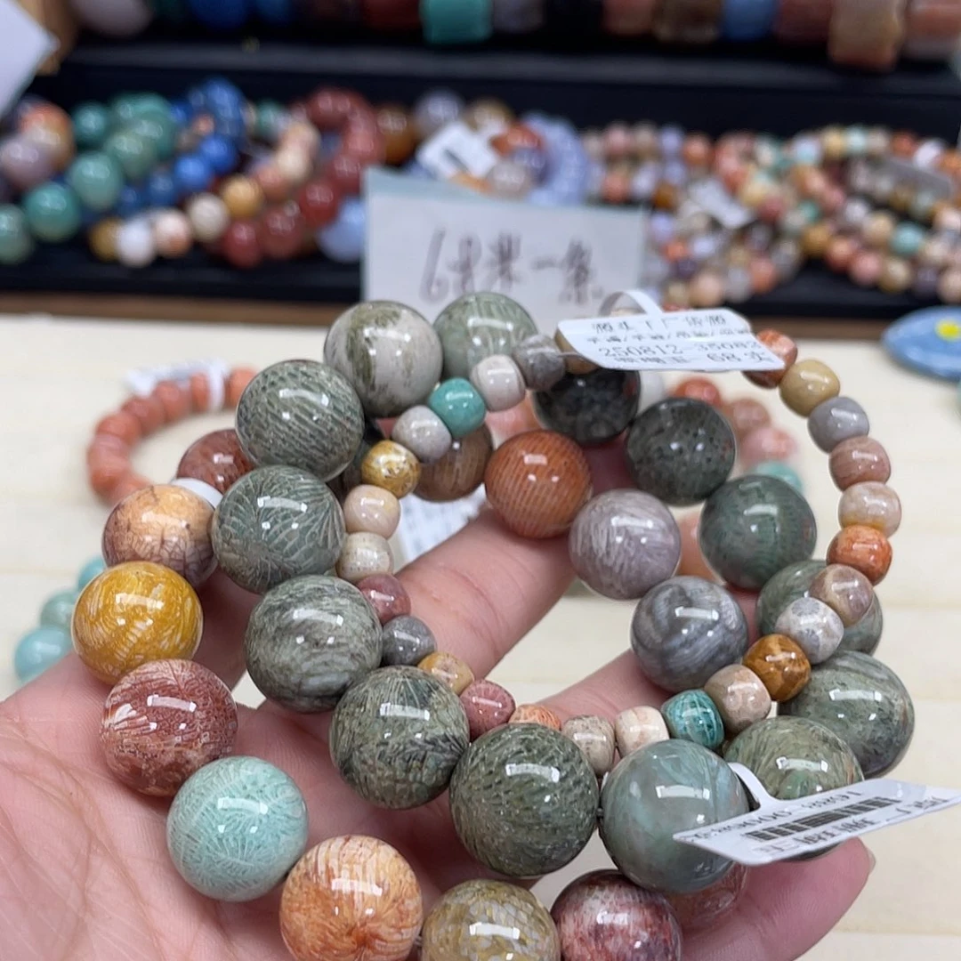 硅化珊瑚（珊瑚玉）手串未镶嵌三*250