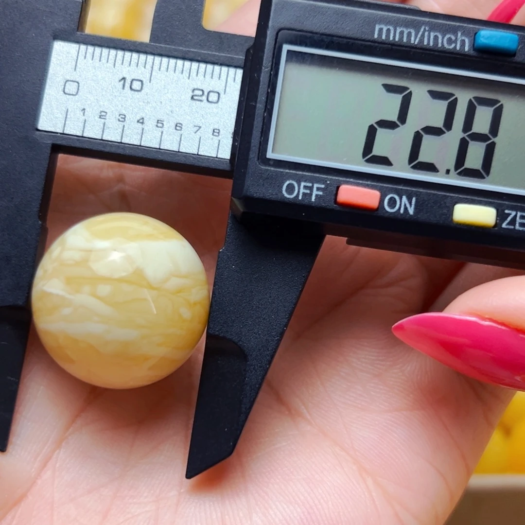 未镶嵌蜜蜡裸石22mm单珠 6.7g