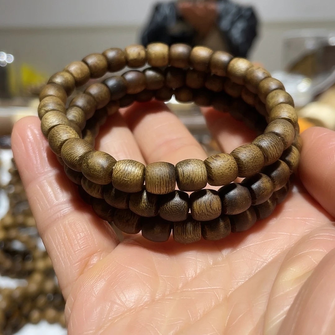 沉香手串7mm鼓珠单圈多样拍一