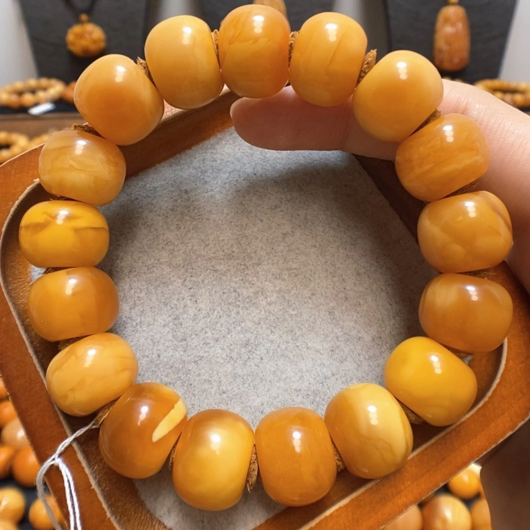 未镶嵌蜜蜡手串蜜蜡