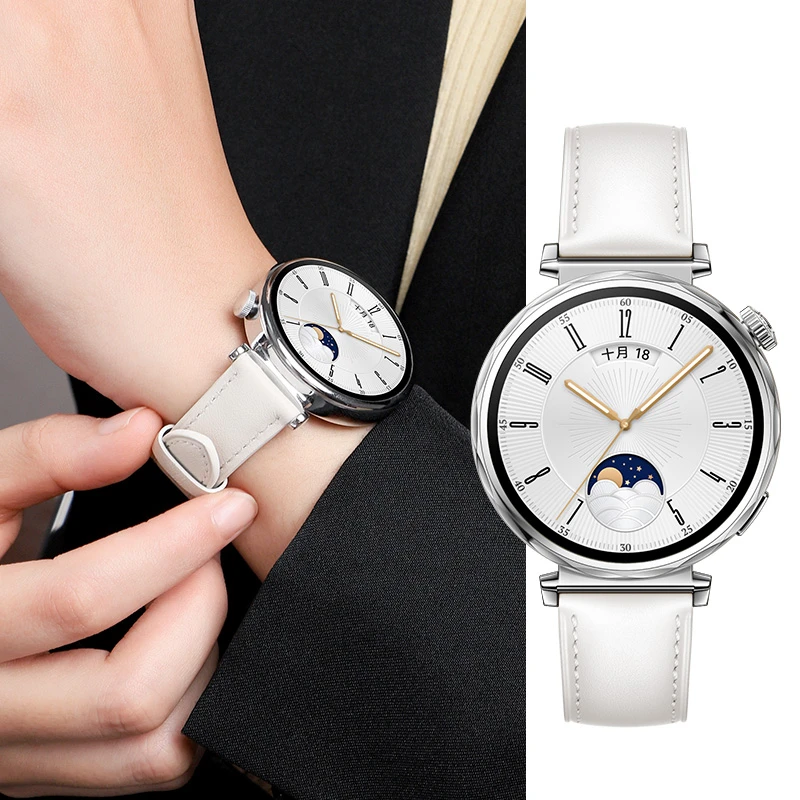 适用华为手表gt5表带gt3pro真皮腕带不锈钢华为gt5表带官方同款