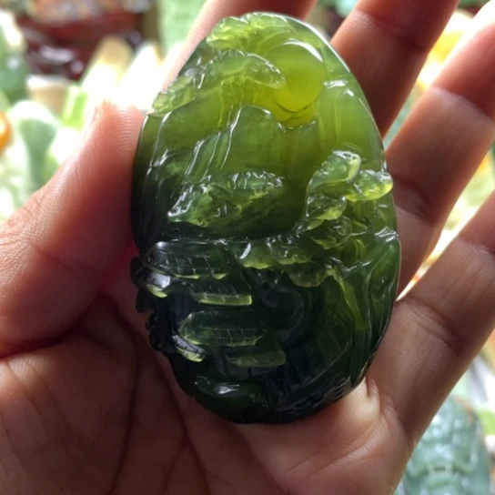 蛇纹石玉未镶嵌岫玉手把件