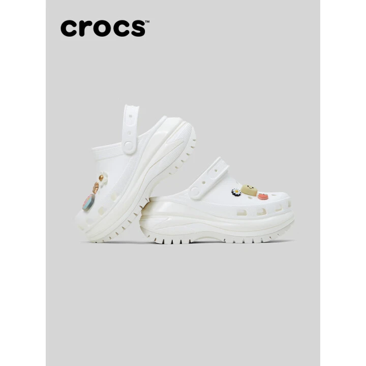 CROCS/卡骆驰洞洞鞋女鞋夏季新款运动拖鞋厚底光轮Clog透气凉鞋女