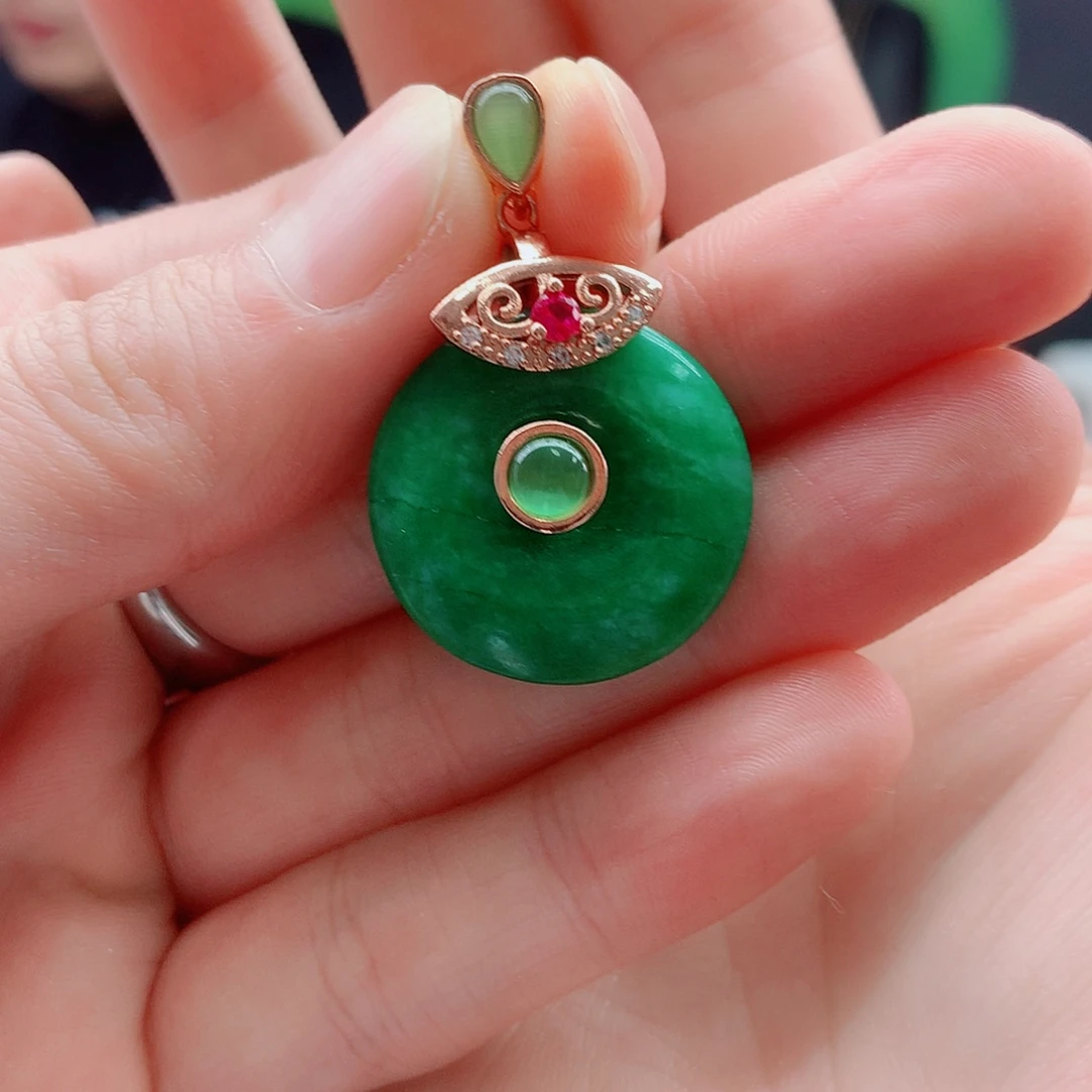 翡翠银S925镶嵌颈饰