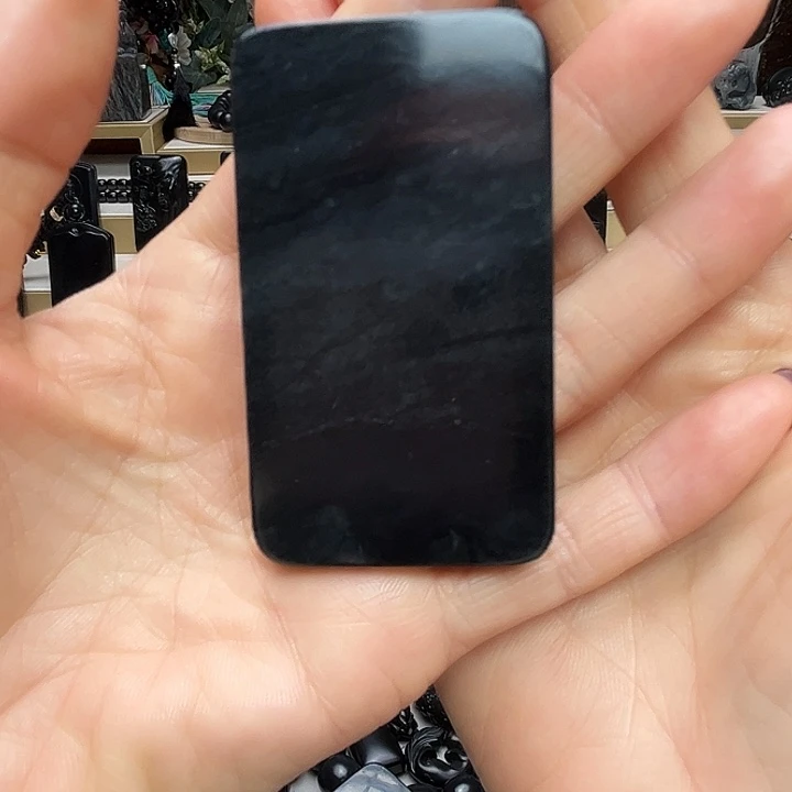 和田玉（墨玉）未镶嵌手链471钢板意境牌