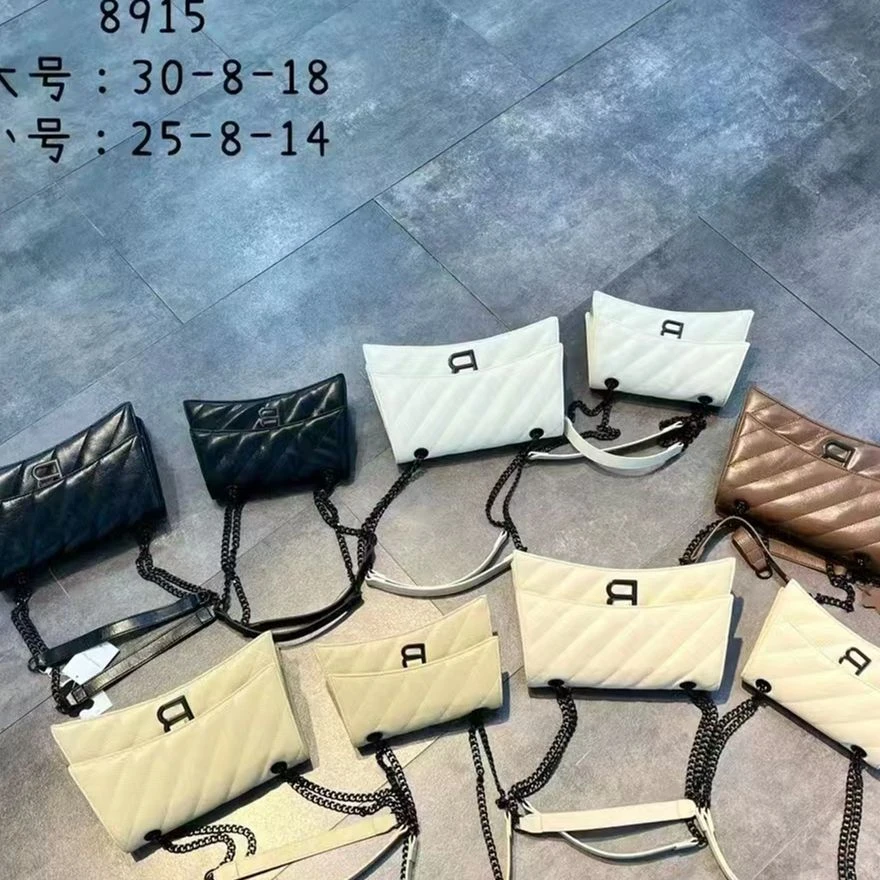 诗柏琦8915褶皱菱格链条包