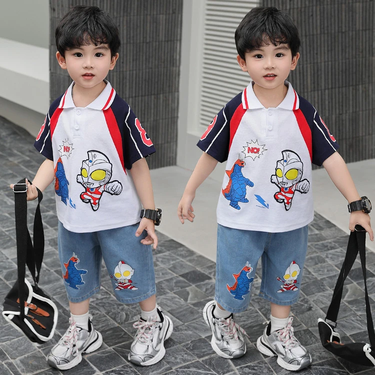 奥特曼男童套装2026新款男宝夏装儿童短袖polo衫男孩夏季薄款衣服