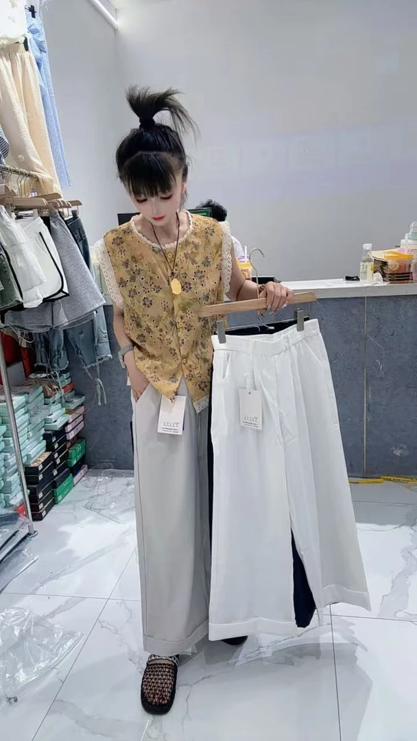 6671夏季扁翘薄料休闲裤