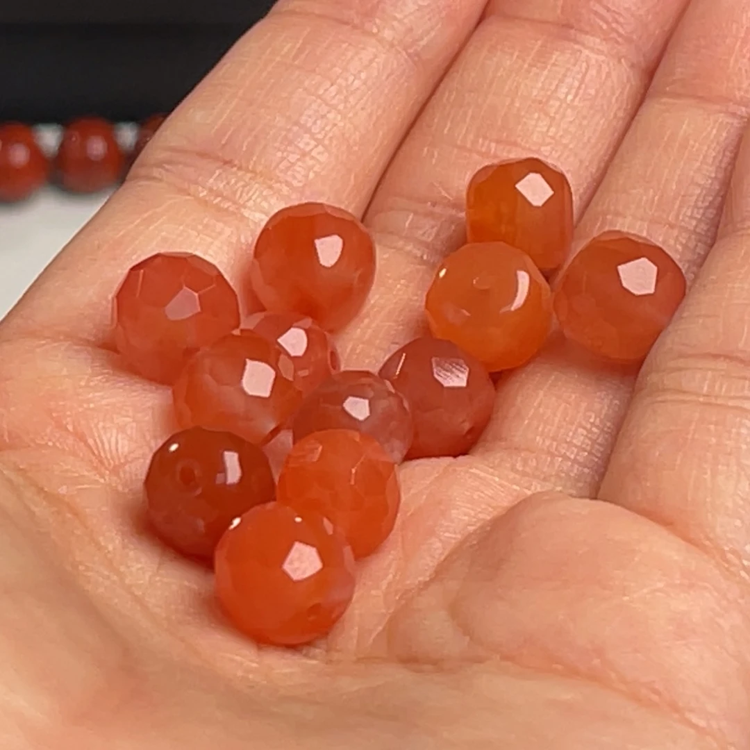 未镶嵌切面单珠8m南红玛瑙