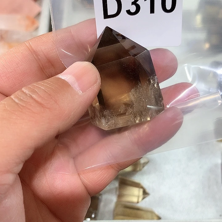 烟晶天然水晶柱子D310未镶嵌花****2