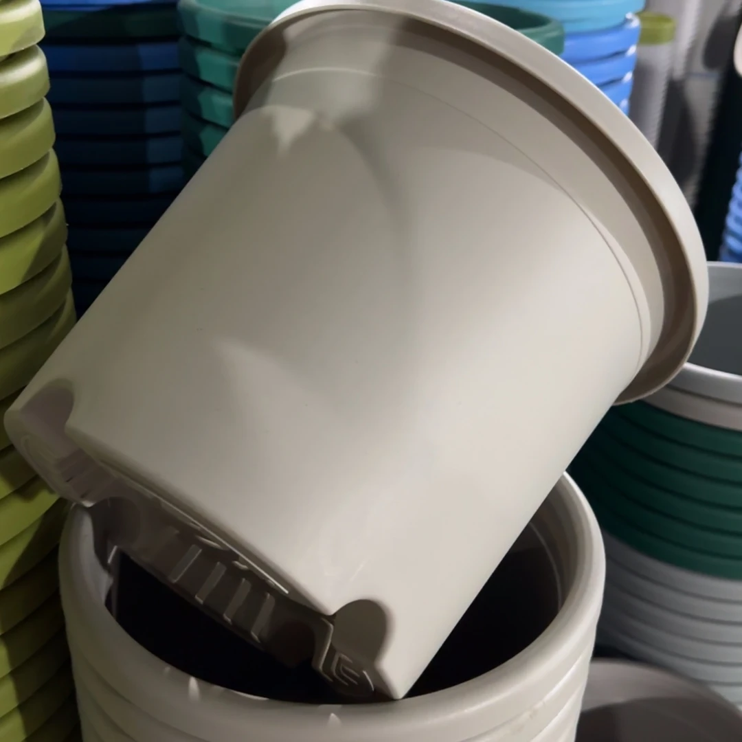 树脂四季盆5#无拖灰白微瑕6