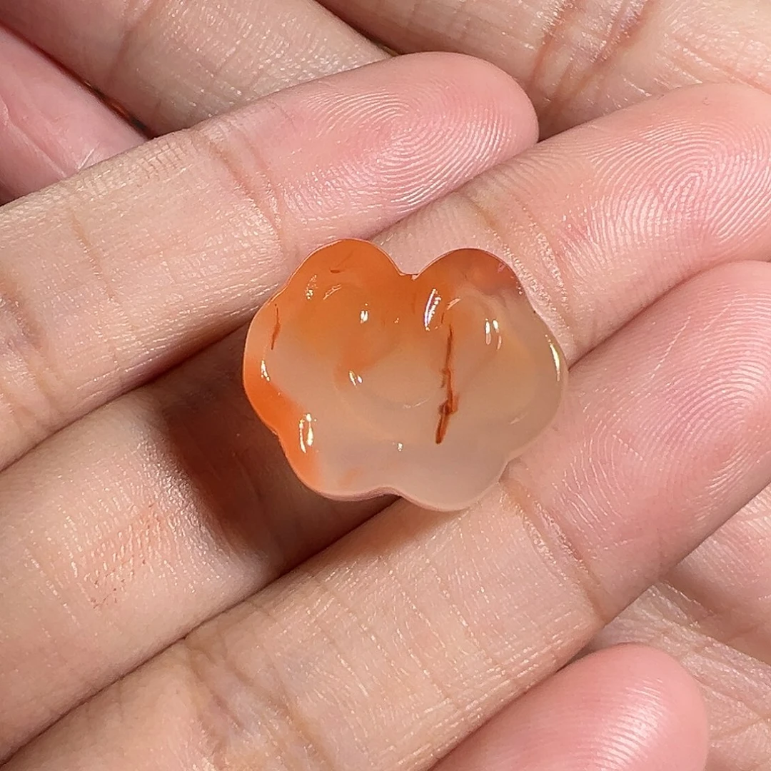 南红玛瑙珠宝奇石未镶嵌如意背云18.8MM