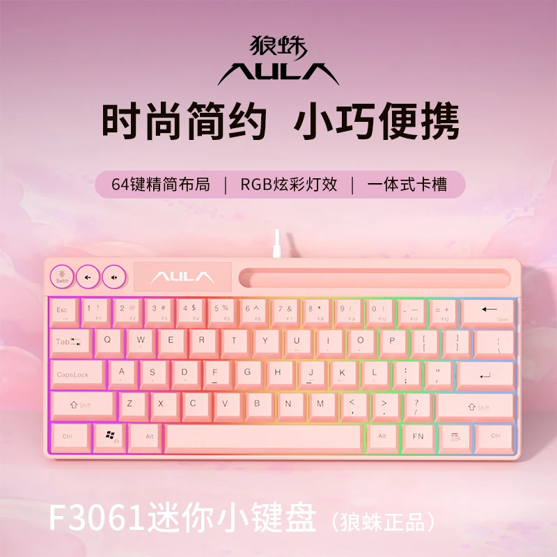 狼蛛mini键盘小型迷你游戏电竞有线静音笔记本电脑外置专用办公