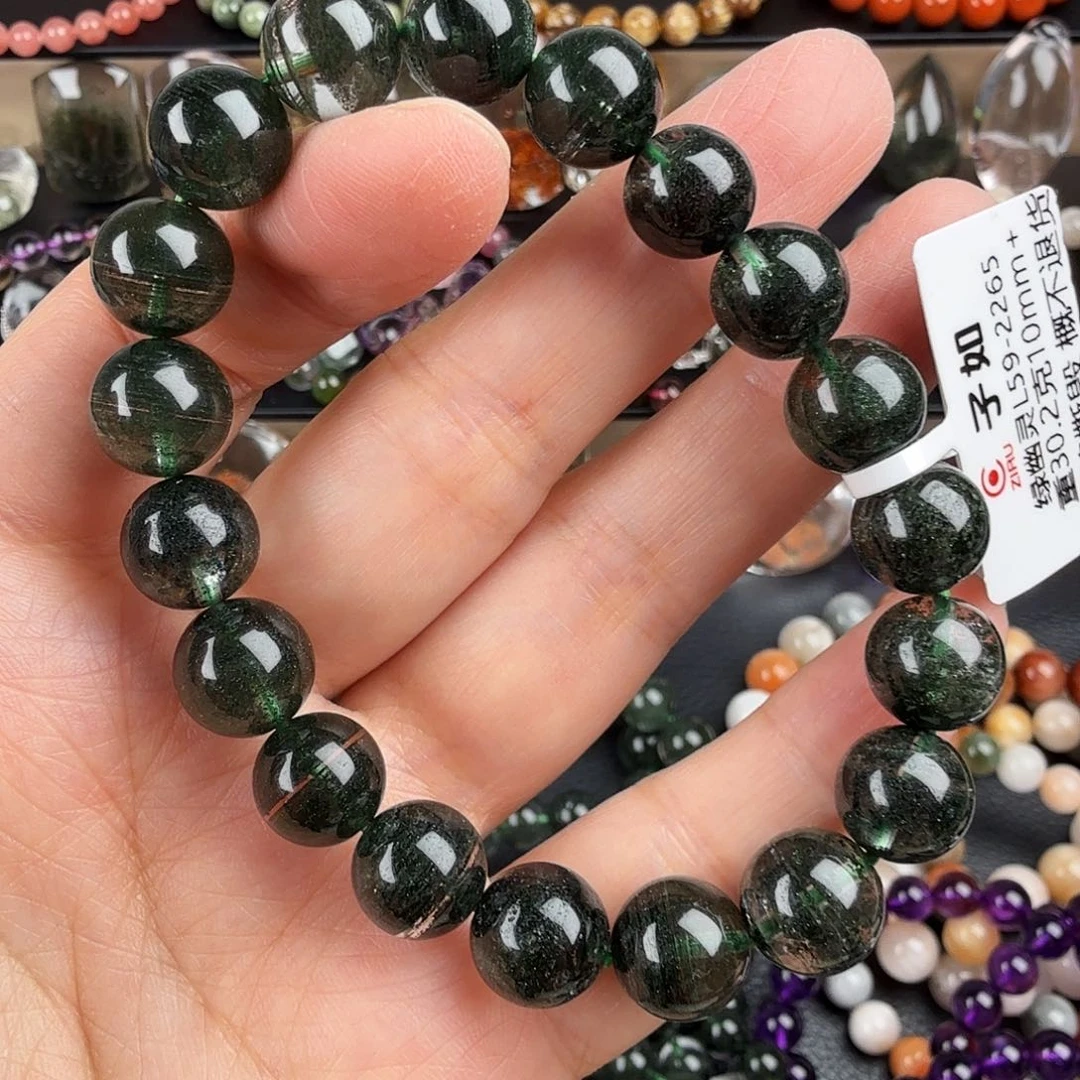 水晶手链未镶嵌天然绿幽灵步步高升千层