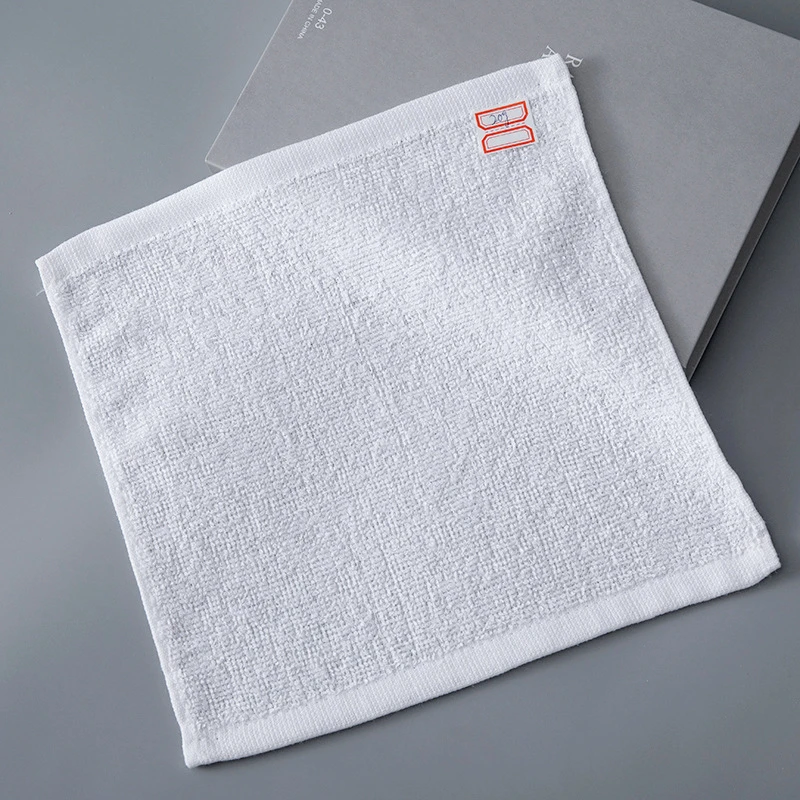幼儿园适用棉质吸水纯白色四方小毛巾可作擦手巾