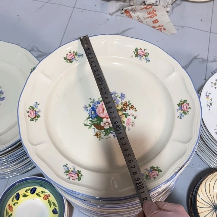 瓷片炻器瓷大花边盘