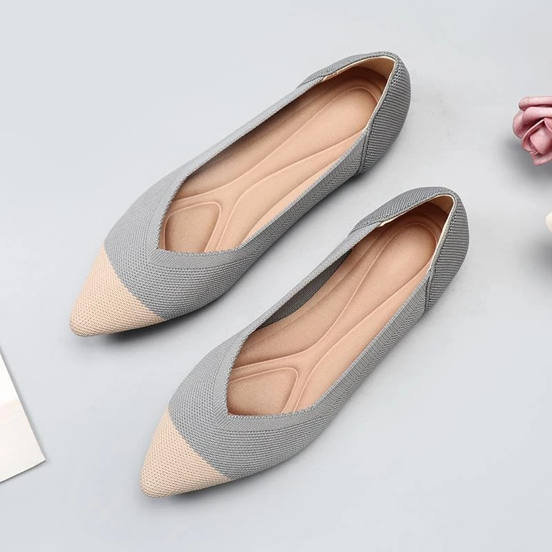 蛋卷欧美王妃鞋春秋飞织单鞋豆豆鞋平底瓢鞋女鞋软底针织尖头船鞋