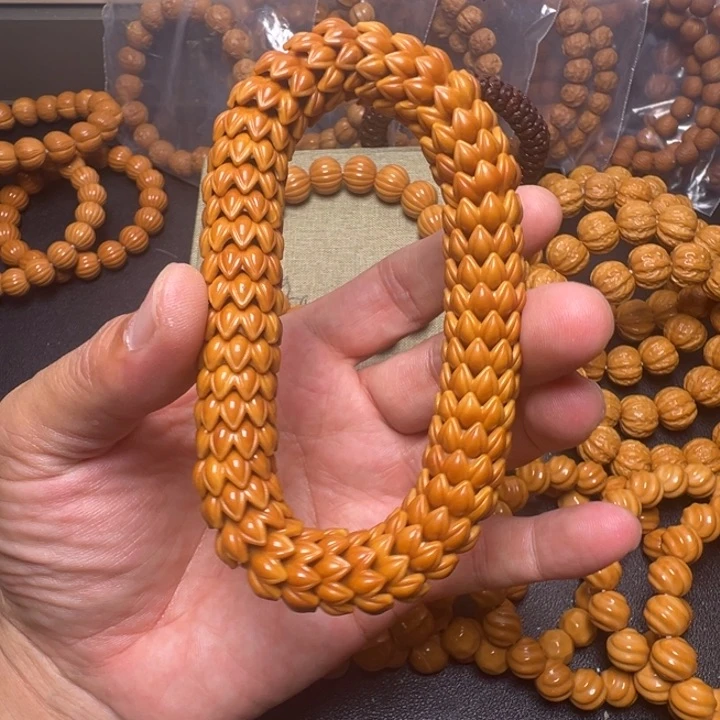 猴头核桃手串莲花