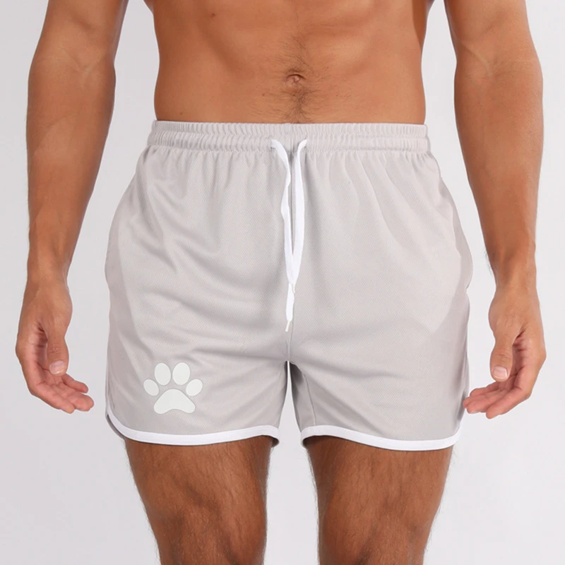 男士四分裤短裤男士休闲短裤夏季肌肉运动健身透气网眼三分裤