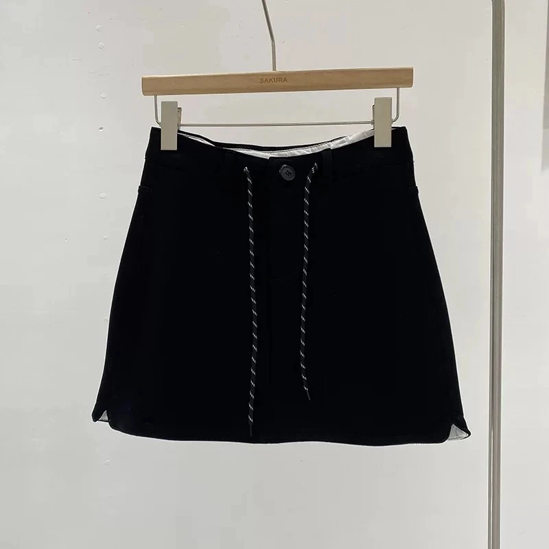 【自在风雅】2024年秋季新款韩系ins简约百搭显瘦高腰A字短裙04785