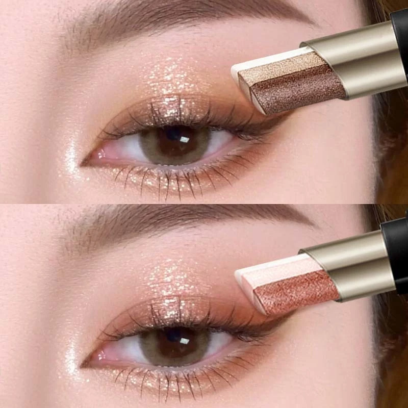 法国大牌正品一抹成型渐变懒人三色眼影棒大地色哑光珠光提亮不晕