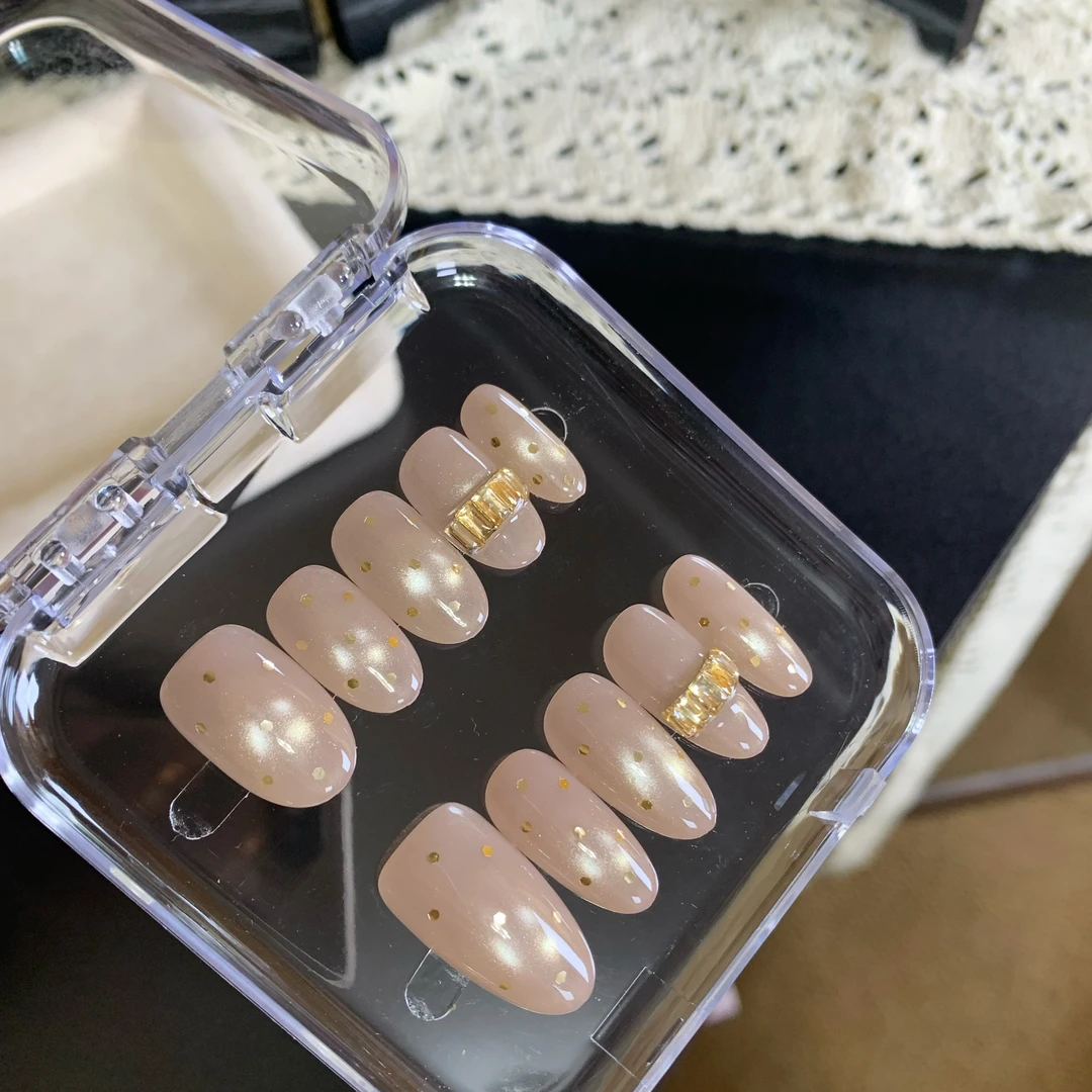 预售 千金归来 波点亮片猫眼纯手工穿戴甲美甲日常显白甲片