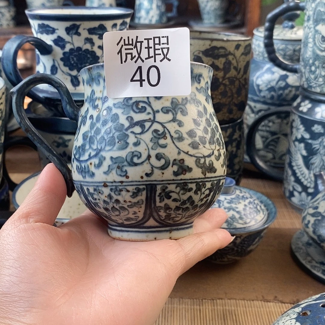 手工手绘青花高温陶瓷