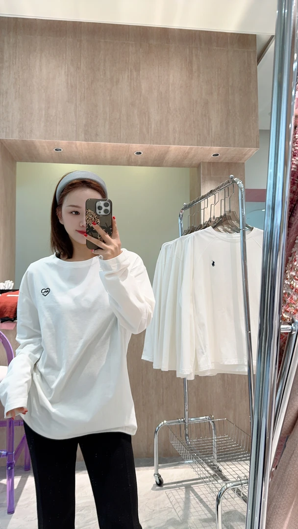 zhaoxiaopao/赵小泡纯棉T恤柔软净白长袖百搭休闲春款