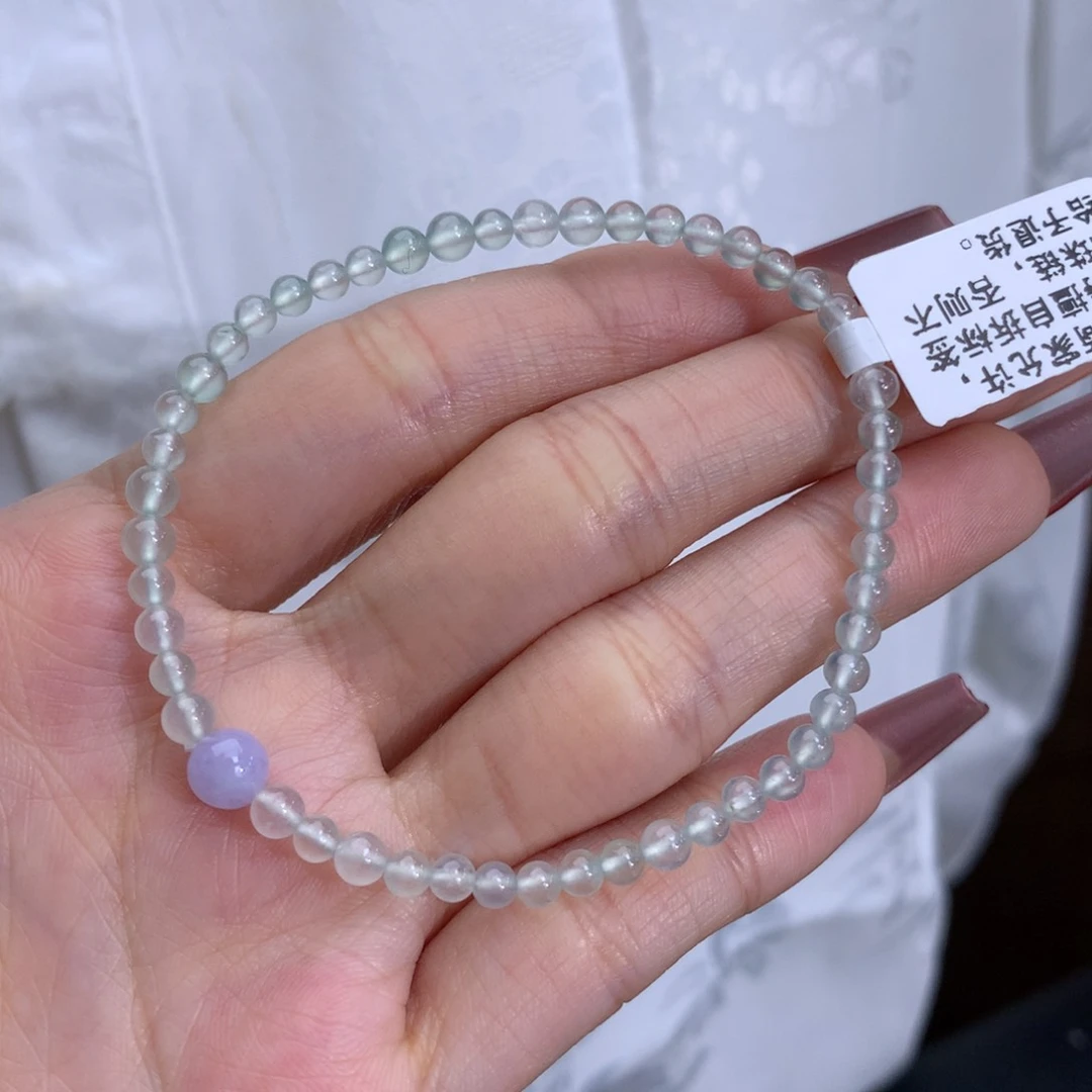 翡翠手链未镶嵌卡3.3-4高冰手串