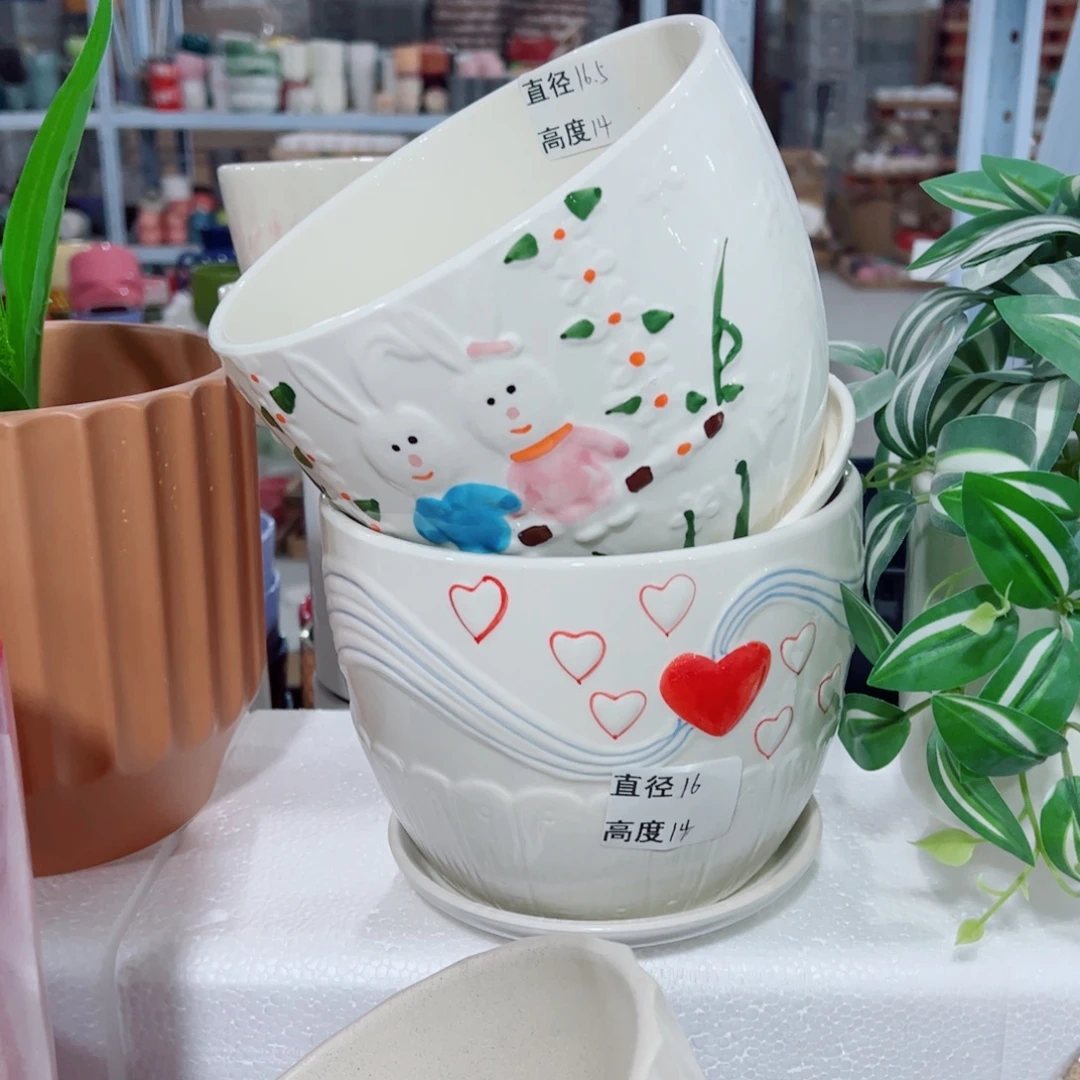 有孔，陶瓷花盆满10米包邮发货