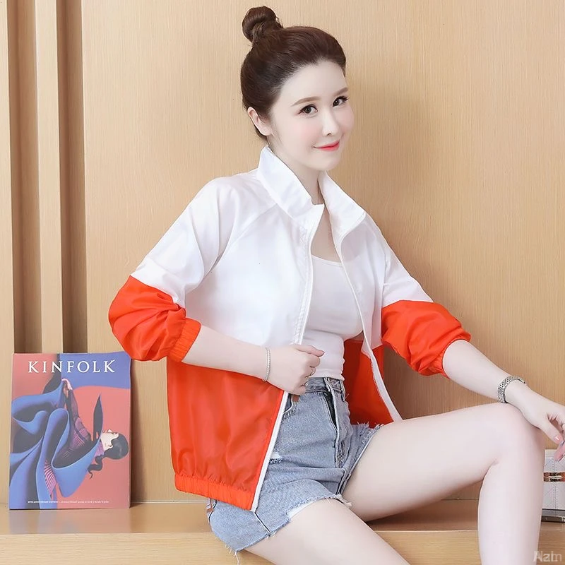 百搭学生爆款轻拼接外套女户外防晒服春薄款夏新长袖2025休闲通勤