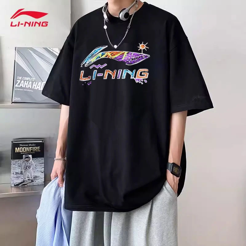 李宁短袖t恤男运动上衣夏季2025男士正品半袖亲肤宽松体恤休闲衫